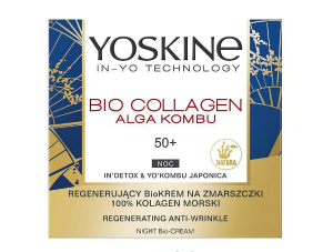 Yoskine Bio Collagen Alga Kombu 50 + Krem Przeciwzmarszczkowy na Noc 50 ml 