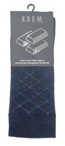 KRAM Natura Medica Skarpety za kostkę Czarne w romby z niebieskimi kropkami rozm. 39-42