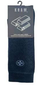 KRAM Natura Medica Skarpety za kostkę Bardzo ciemna szarość z logo rozm. 39-42
