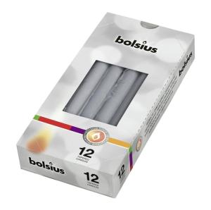 BOLSIUS Świeca Szpic Srebrna 24 cm 12 sztuk 