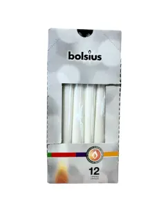 BOLSIUS Świeca szpica biała 24cm, 12 sztuk 