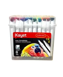 KAYET Markery Dwustronne 60 kolorów