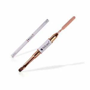 SILCARE Dwustronny pędzelek do żelu i szpatułką