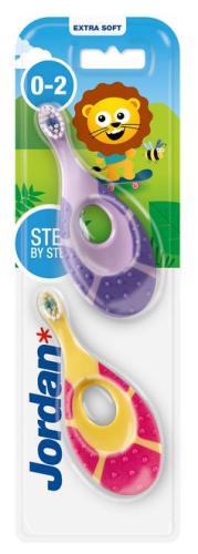 Jordan Zestaw Szczoteczek do zębów dla dziewczynki Kids Step by Step 0- lat 2 szt -23410
