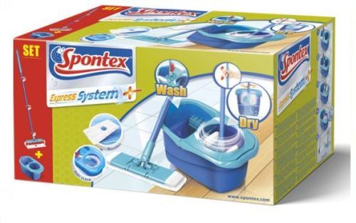 SPONTEX Express+ Zestaw Mop Płaski Obrotowy 1 Koń-6225
