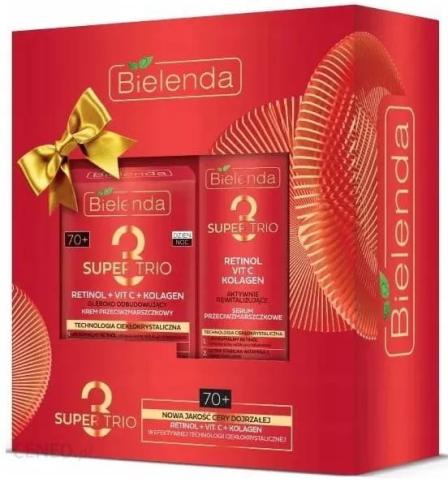Bielenda Zestaw prezentowy 2 produktów Super Trio 70+ ( krem przeciwzmarszczkowy 50 ml + serum rozświetlające 30 ml )-24661