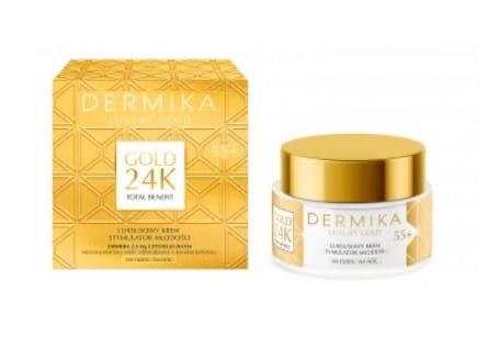 Dermika Luxury Gold 24K Luksusowy krem stymulator młodości na dzień i na noc 55+ 50 ml-24316