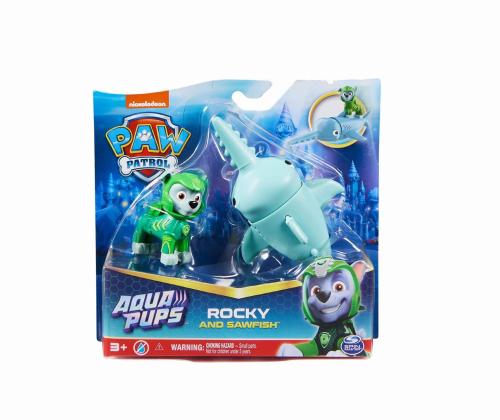 Psi Patrol Zestaw Aqua Pups figurka Rocky i ryba Piła-23629