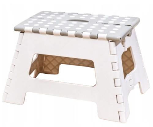 SMUKEE Stołek Składany/ taboret  Biało- Szary-25930