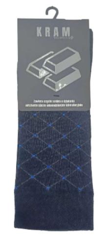 KRAM Natura Medica Skarpety za kostkę Czarne w romby z niebieskimi kropkami rozm. 39-42-26553