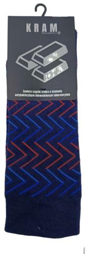 KRAM Natura Medica Skarpety za kostkę Granatowe w zygzaki  rozm. 43-46-26560