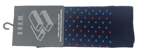 KRAM Natura Medica Skarpety za kostkę Granatowe w czerone i niebieskie kropki  rozm. 39-42-26611