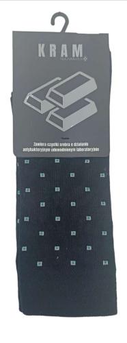 KRAM Natura Medica Skarpety za kostkę W biało-niebieskie kwadraciki  rozmiar 39-42-26627