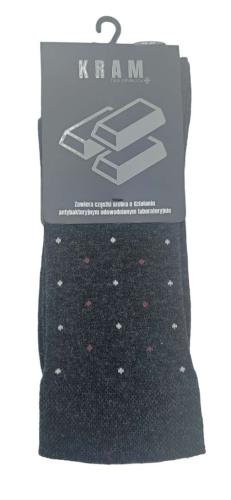 KRAM Natura Medica Skarpety za kostkę Szare w biało-bordowe kropki  rozm. 39-42-26637