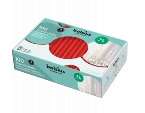 BOLSIUS Świeca Szpic Czerwona 100 szt 7h palenia-31290