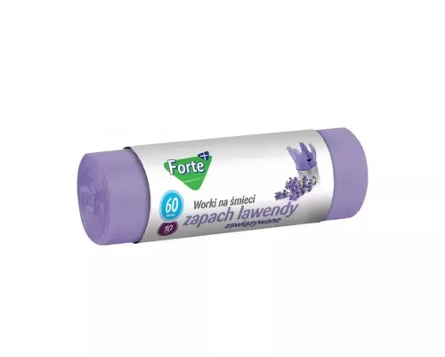 FORTE+ Worki na śmieci zawiązywane Lawenda 60L 10szt -31805