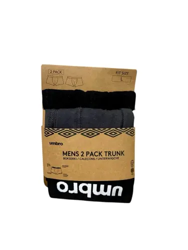 UMBRO Bokserki męskie 2 pak roz L Czarne Szare-31780