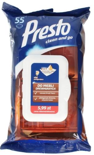 Presto Chusteczki Nawilżane do  Mebli 55 szt-11950