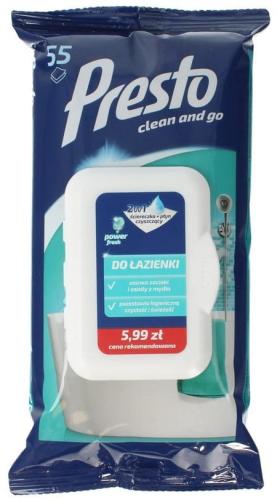 Presto Chusteczki Nawilżane do  Łazienki 55szt-11952