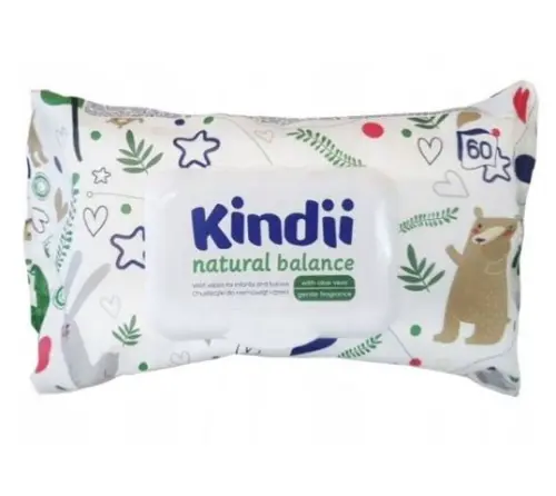 Cleanic Kindii Natural Balance Chusteczki dla niemowląt 60 szt-14514