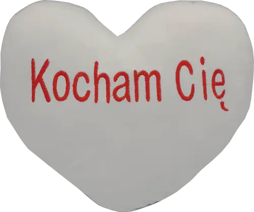 Poduszka Serce Kocham Cię w kolorze białym  -14875