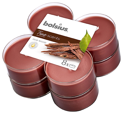 Bolsius Świece zapachowe Maxi lights 8h 8szt. True Scents Drzewo agarowe-16066