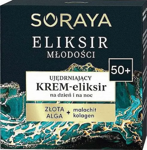 Soraya Eliksir Młodości Ujędrniający Krem-Eliksir na dzień i na noc 50+ Złota Alga+ malachait kolagen 50 ml-17372