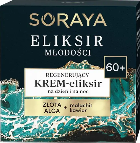 Soraya Eliksir Młodości Regenerujący Krem-Eliksir na dzień i na noc 60+ Złota Alga+ malachait kawior 50 ml-17376