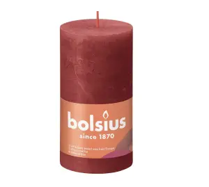 BOLSIUS Świeca Pieńkowa Rustic 13 cm DELIKATNA CZERWIEŃ