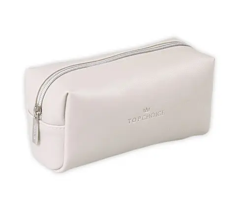 TOP CHOICE Kosmetyczka Leather Kremowa 22x11,5cm-20016