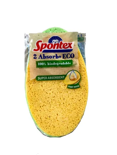 Spontex 2 Absorb+ECO Ściereczka gąbczasta 100% Bio 2 szt-20783