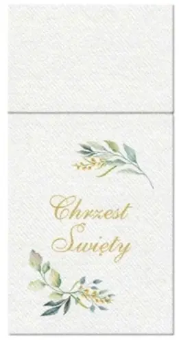 Paw Pocket Serwetki z Airlaid kieszonka na sztućce Chrzest Święty 40x40 cm 25 szt-24434
