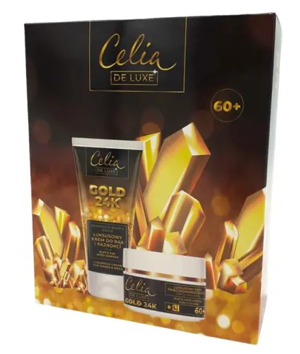 Celia Zestaw prezentowy 2 produktów Celia De Luxe Gold 24 K 60+ ( krem do rąk 80 ml + krem do twarzy 50 ml )-24692