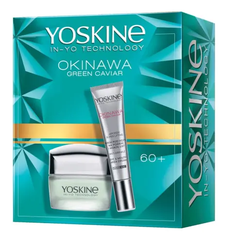 Yoskine Zestaw prezentowy 2 produktów Okinawa Green Caviar 60+ ( krem wypełniający zmarszczki 50 ml + krem pod oczy przeciwzmarszczkowy 15 ml )-24673