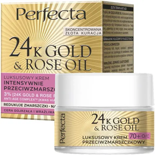 PERFECTA Gold &amp; Rose Krem Przeciwzmarszczkowy 70+ 50 ml-25350