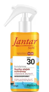 JANTAR SUN, Bursztynowy suchy olejek ochronny z witaminą E i olejem buriti, SPF 30, 150 ml
