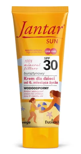 JANTAR SUN, Bursztynowy wodoodporny krem dla dzieci (od 6. msc) z filtrami mineralnymi SPF 30, 50ml-26384