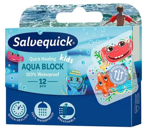 Salvequick Aqua Block Plastry wodoodporne dla dzieci 12 szt-25645