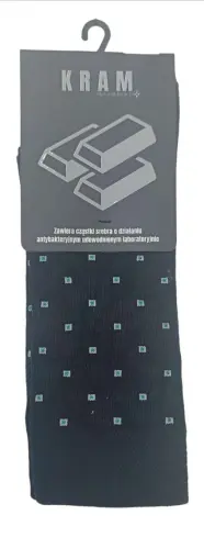KRAM Natura Medica Skarpety za kostkę W biało-niebieskie kwadraciki  rozmiar43-46-26628
