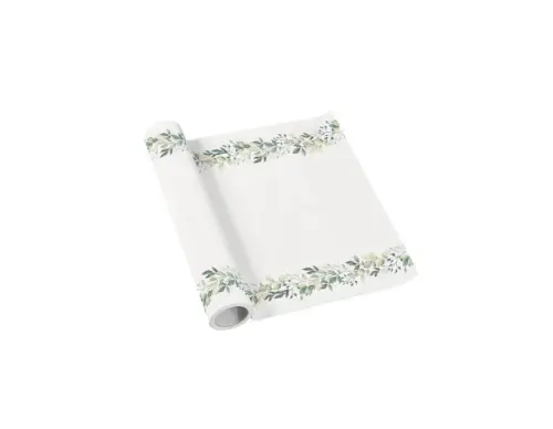 PAW Bieżnik z Airlaid Biały w kwiatki 40cm x 5m-27180