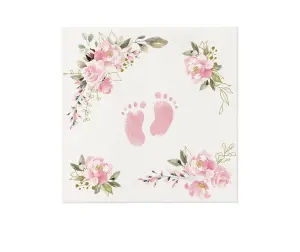 PAW Serwetki z Airlaid Różowe stópki 40x40cm 50szt