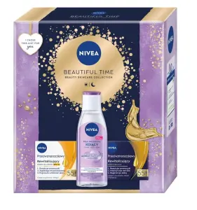  NIVEA WOMAN Zestaw prezentowy Beautiful Time, Płyn micelarny, Przeciwzmarszkowy krem na dzień i na noc 55+