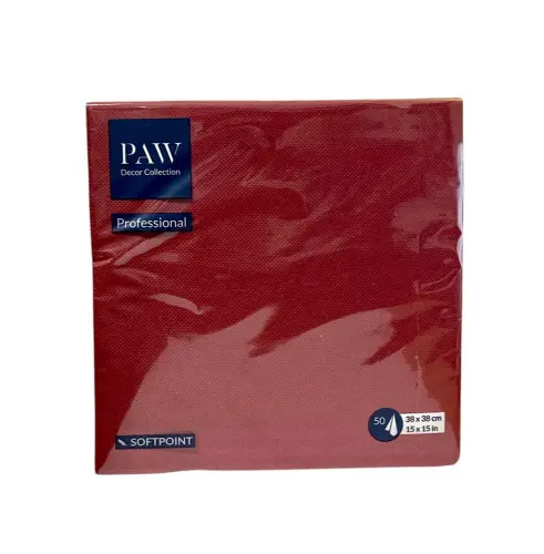 PAW Serwetki SoftPoint 38x38 cm 50 szt Bordowy -28580