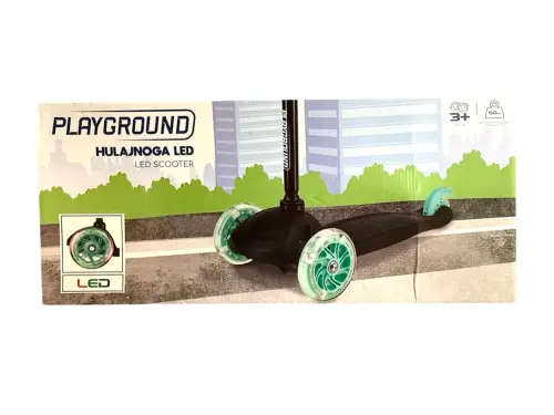 PLAYGROUND Hulajnoga LED Zielona Trójkołowa -29268