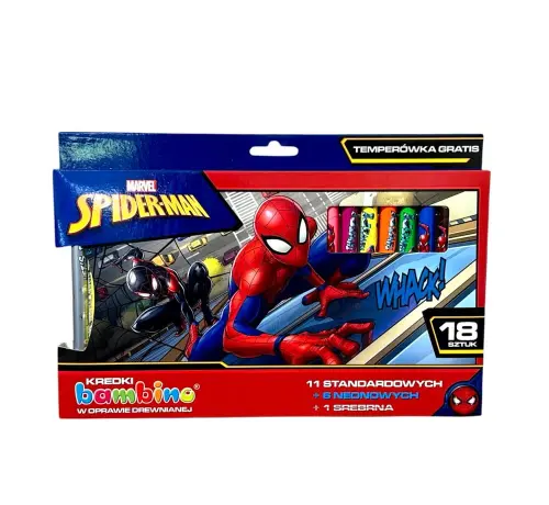 BAMBINO Kredki drewniane SPIDERMAN 18 szt -29587