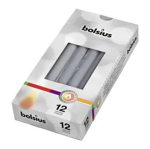 BOLSIUS Świeca Szpic Srebrna 24 cm 12 sztuk -29790