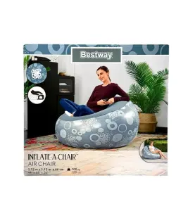 BESTWAY Dmuchany Fotel 122x122x66 cm Niebieski 