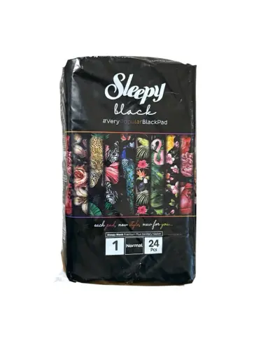 SLEEPY Podpaski Black 24 szt 1 Normal Skrzydełka -31439