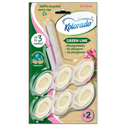 KOLORADO Kostki do WC Green Line Floral 2x51g -31838