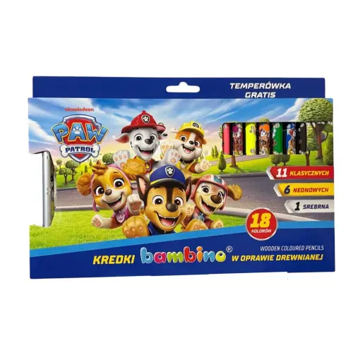 BAMBINO Psi Patrol drewniane kredki 18 szt -32206